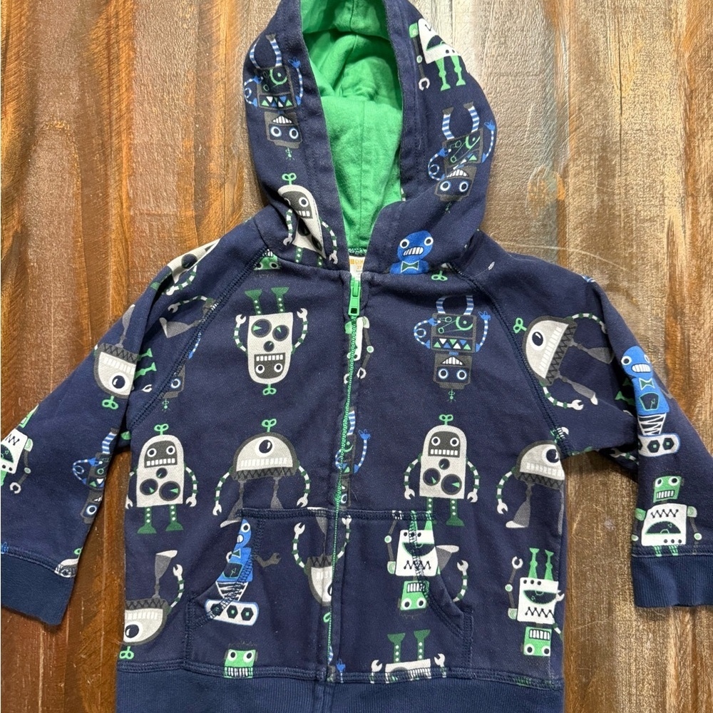 Ⓜ️ Gymboree Boys Robot Size 2T-3T Zip Up Hoodie GUC